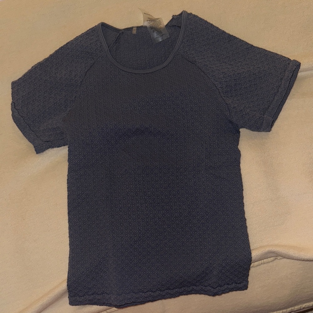 Aritzia Navy Blue Textured Bodysuit